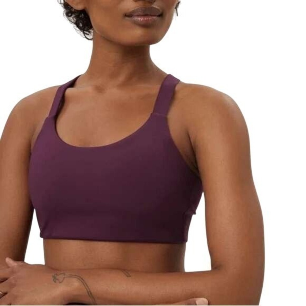 Girlfriend Collective Lou Deep‎ V-Back Sports Bra in Plum XXL NWT